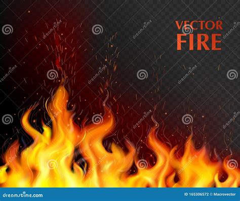 Realistic Fire Flame Background Stock Vector Illustration Of Fire