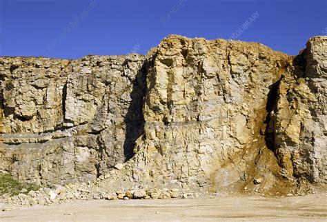 Strata In Limestone Face Quarry Stock Image E4150089 Science
