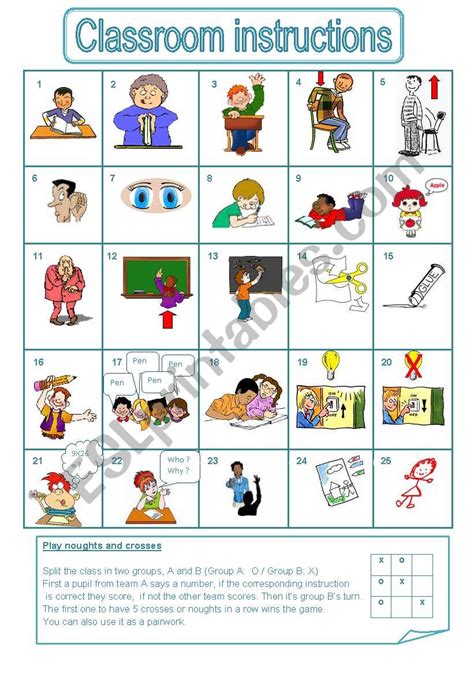 Classroom Instructions A Game Editable Esl Worksheet By Ludique22