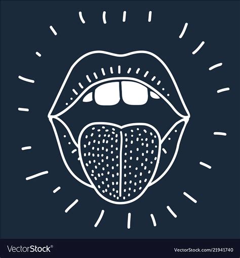 Open Mouth Sticking Out Tongue Royalty Free Vector Image