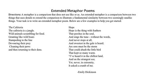 Extended Metaphor Poems Assignment Sheet - Google Docs
