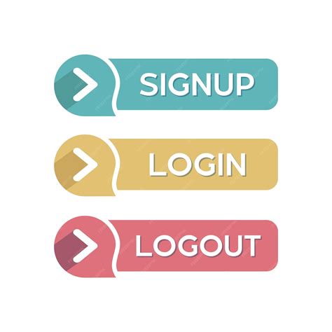Premium Vector Signup Login Logout Buttons