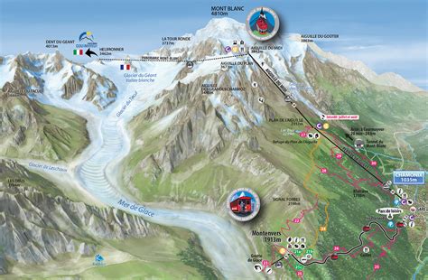 Chamonix Valley Ski Resorts Map Grands Montets La Flegere Brevent
