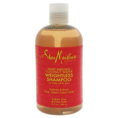 Shea moisture raw shea butter moisture retention shampoo 384 ml. Shea Moisture Fruit Infused Coconut Water Weightless ...