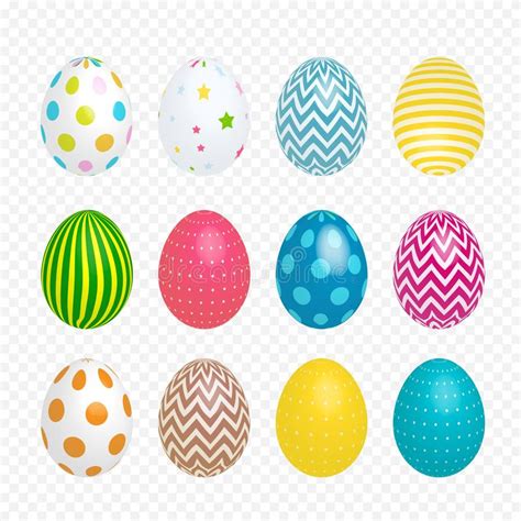 Beautiful Painted Eggs For Easter On Transparent Background Vector