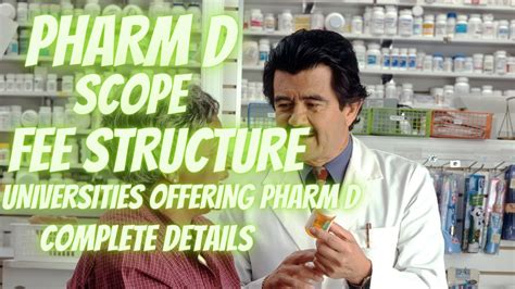 Pharm D Doctor Of Pharmacy Scope Fee Structure Universities