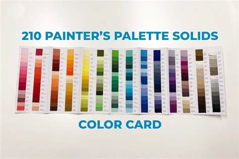 Painters Palette Solids Color Card 210 Colors Paintbrush Studio