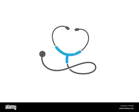 Stethoscope For Heart Rate Examination Logo Design Illustration On