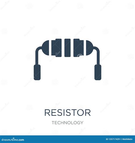 Resistor Icon In Trendy Design Style Resistor Icon Isolated On White
