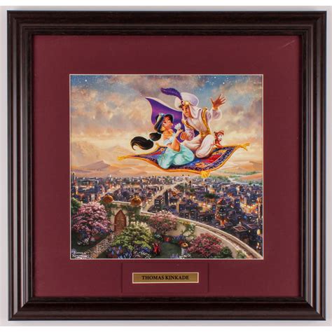 Thomas Kinkade Walt Disneys Aladdin 18x185 Custom Framed Print Display Pristine Auction