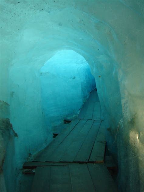 Ice Cave In The Rhone Glacier Cave