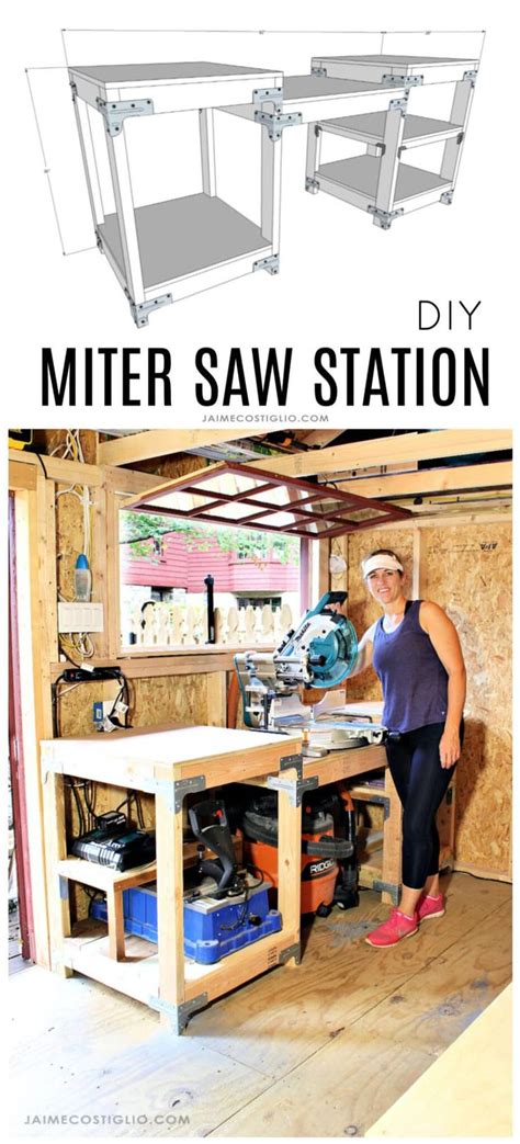 Diy Miter Saw Station Free Plans Cabinet Woodworking Plans Mitre Saw