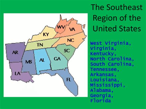 The Southeast Region Of The United States