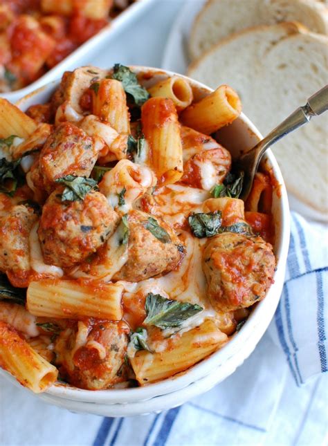 In the same mixing bowl, now prepare the chicken meatball mixture. Easy Baked Rigatoni with Chicken Meatballs - A Cedar Spoon