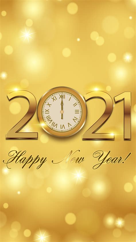 Happy New Year 2021 Golden Background Free Wallpapers For Apple