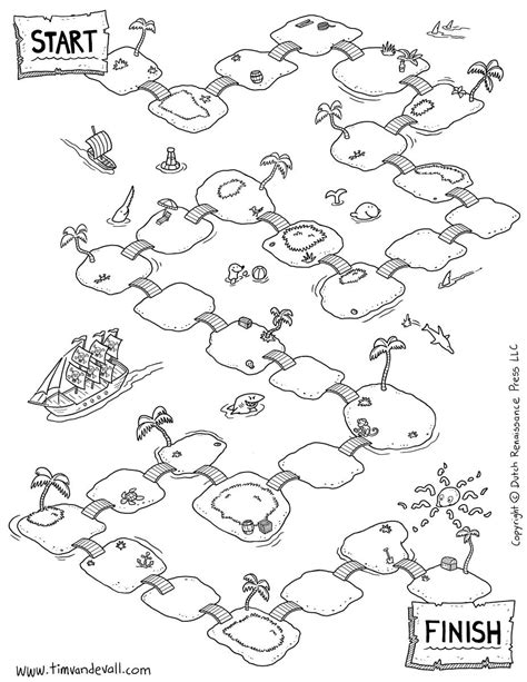 Board-Game-Template-Island-Theme-BW.jpg (927×1200) | Board ...