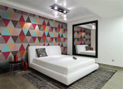 15 Captivating Bedrooms With Geometric Wallpaper Ideas Spring Bedroom
