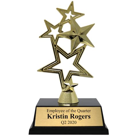 Employee Of The Quarter 5 Star Gold Award Trophy Hc Brands
