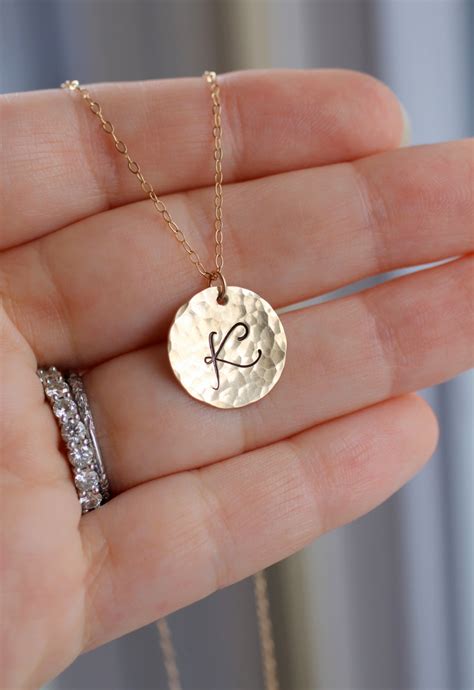 Maybe you would like to learn more about one of these? Gold Initial Necklace Custom Letter Necklace Hammered Large