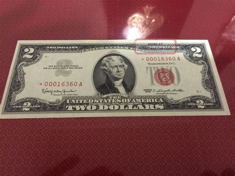 Star Red Seal Note Two Dollar Bill A Low Number