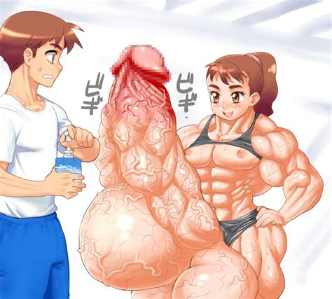Rule 34 Brown Eyes Brown Hair Censored Extreme Muscles Futa With Male