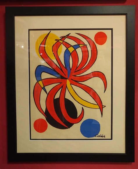 Alexander Calder Composition De Fleurs Rouges Lithographie Dalexander Calder Années 1970