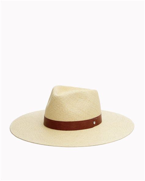 Wide Brim Panama Hat With Leather Trim Rag And Bone