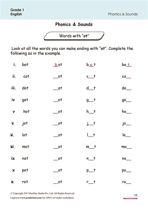 Phonics Worksheets Grade 1 Worksheets For Kindergarten