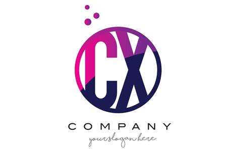 Cx C X Circle Letter Logo Design With Purple Dots Bubbles 4873929 Vector Art At Vecteezy