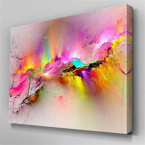 Ab970 Modern Pink Yellow Large Canvas Wall Art Abstract Picture Large
