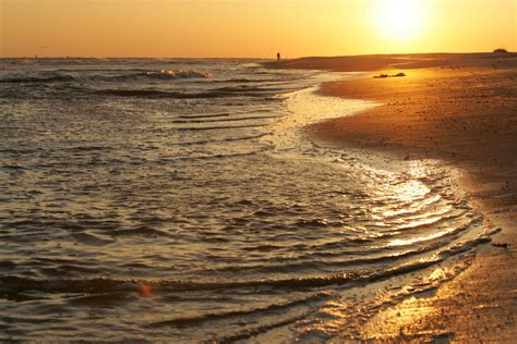 Free Picture Waves Caress Beach Sun Sets