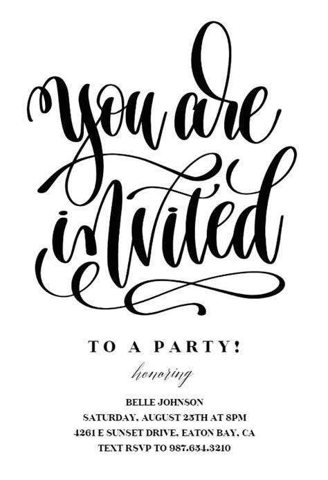 You Are Invited Party Invitation Template Free Greetings Island