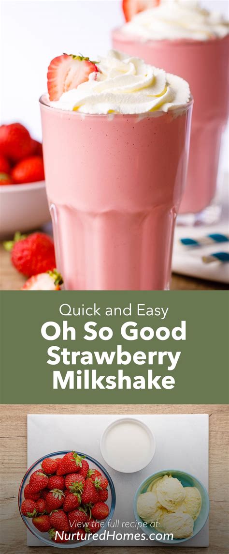 Quick And Easy Strawberry Milkshake Creamy Classic And So Good Nurtured Homes