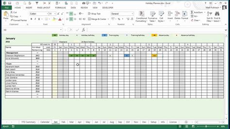 Employee Vacation Planner Template Excel Unique Any Year Holiday