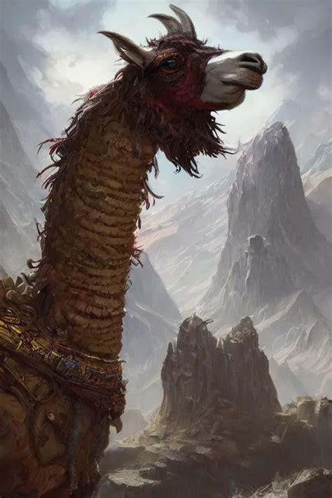 Hyperdetailed Masterpiece Concept Art Of Llama Monster Stable