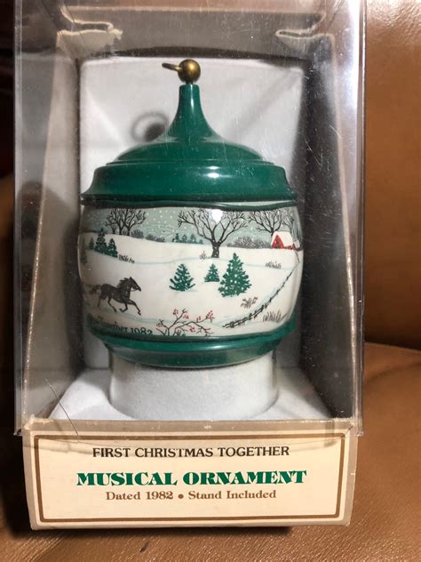 Vintage Hallmark Musical Christmas Ornament Wind Up White Christmas