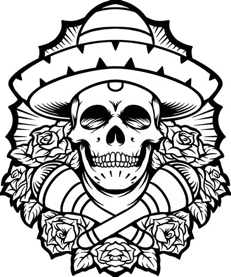 Dia De Los Muertos Mexican Skull Silhouette 3226192 Vector Art At Vecteezy