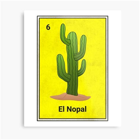 El Nopal Mexican Loteria Card Metal Print For Sale By Casadeloteria