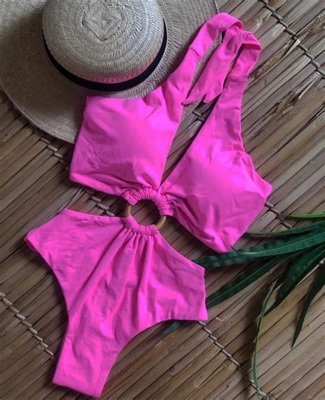 Maio Argola Pink Neon Moda Biquíni Moda Praia Brasil Moda Praia