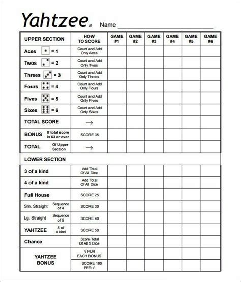 4 Double Sided Laminated Yardzee Yahtzee Farkle Score Card Sheets