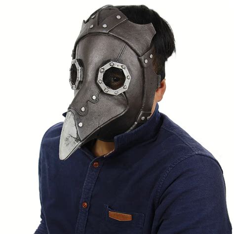 Punk Clown Mask Full Face Head Masks Birds Long Faux Steampunk