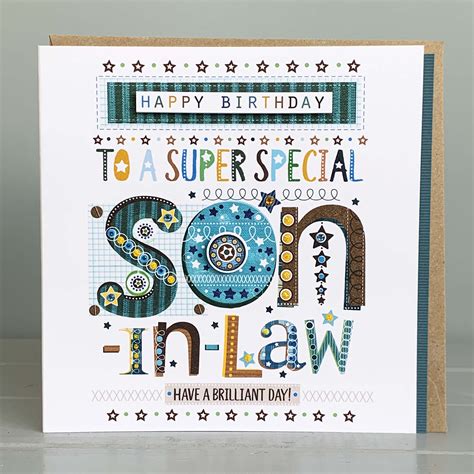 Son In Law Birthday Special Card Son In Law Greeting Card Etsy