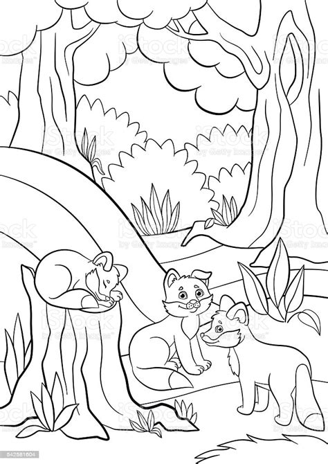 Download and print these cute baby fox coloring pages for free. Coloring Pages Wild Animals Three Little Cute Baby Fox ...