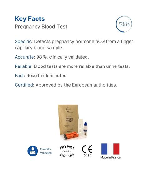 Patris Health® Pregnancy Blood Test Eu Certified For Self Testing
