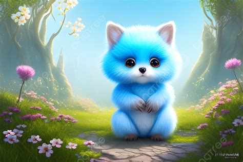 Fantasy Spring Animal Creature With Adorable Face In Cute Background