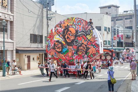 Hirosaki Neputa Fan Shaped Float Festival In Japan Editorial Stock