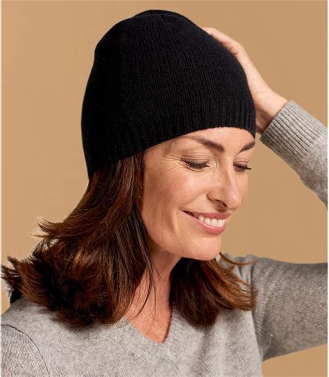 Black Womens Premium Pure Cashmere Hat Woolovers Us
