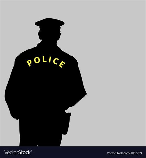 Policeman Silhouette Royalty Free Vector Image