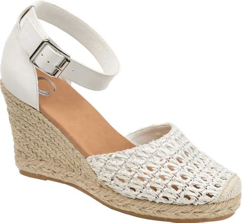 Journee Collection Women S Journee Collection Sierra Espadrille Wedge Closed Toe Sandal White