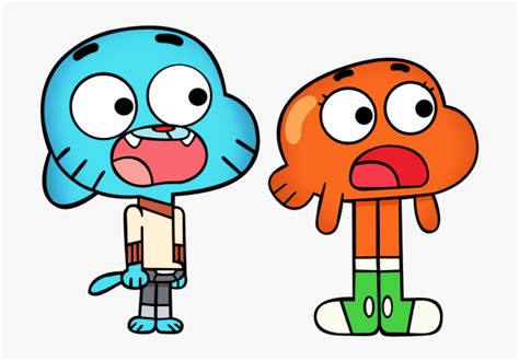 Darwin And Gumball Looking Shocked Edj702 Gumball And Darwin Png